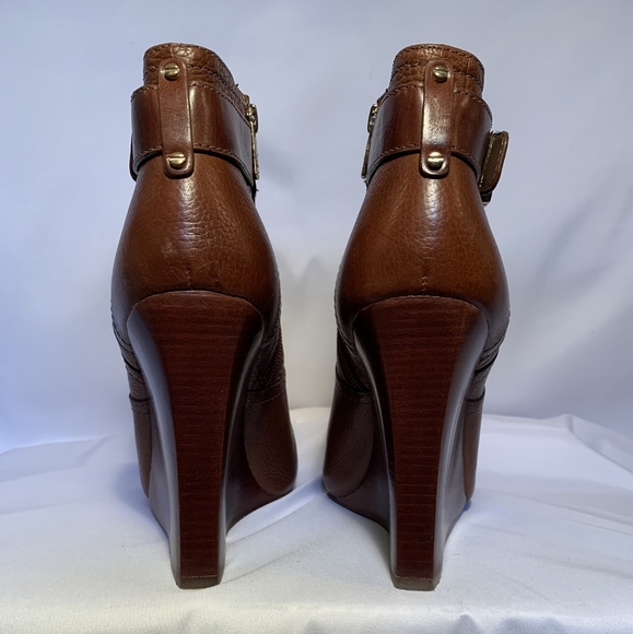 Tory Burch Elina brown leather ankle booties size 10 - Picture 4 of 11